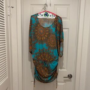 Reborn Teal and Orange Swim Coverup
